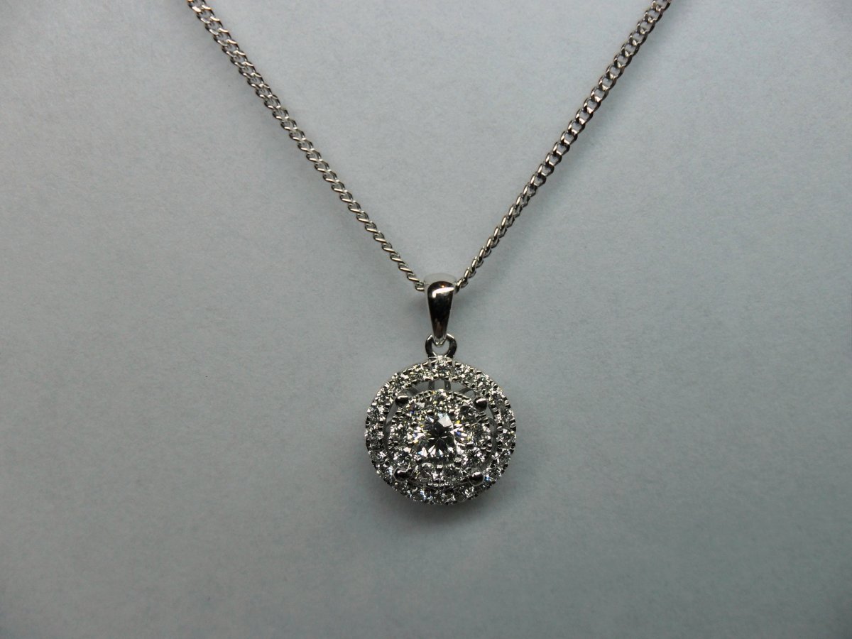 Dubbel Cirkel Halo Hanger Witgoud